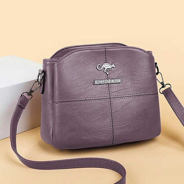 Leather Red Faux – Crossbody Bag Women's Small Minimalist
