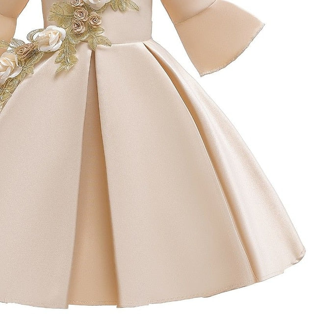 Floral Dress Kids Girls' Sleeve Length Party Formal 3/4