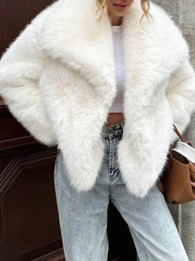 Women's Furs Leathers Warm Faux Fur Comfortable Coat
