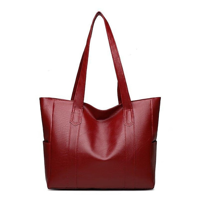 Bag Black – Leather Large Faux Women's Tote Stylish