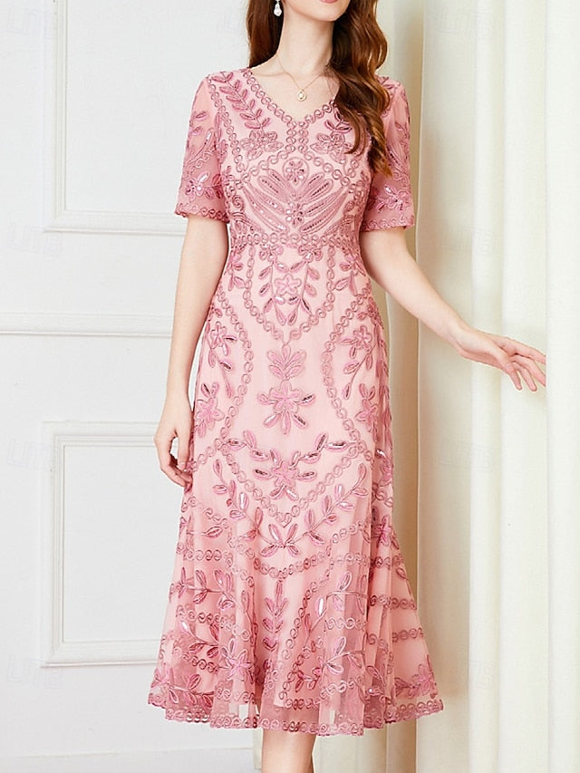 A-Line V of Dress Mother the Party Vintage Bride Elegant