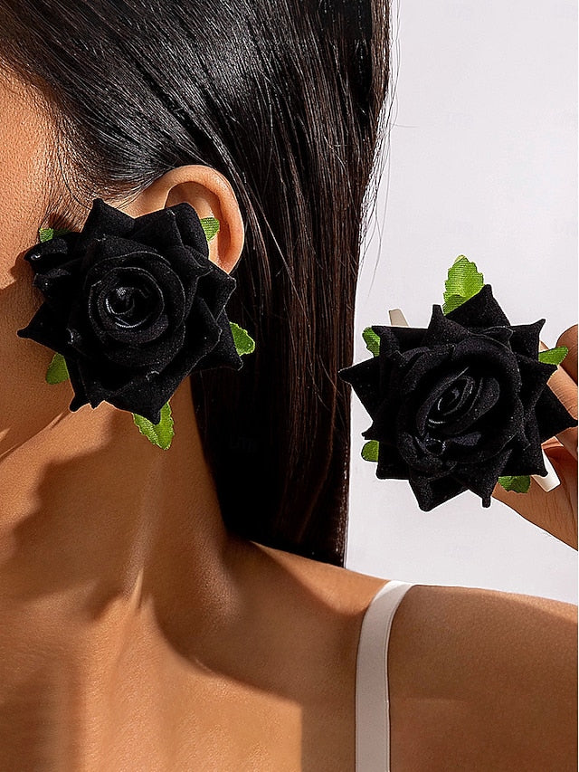 Floral Women's Statement Oversized Drop Flower Earrings -