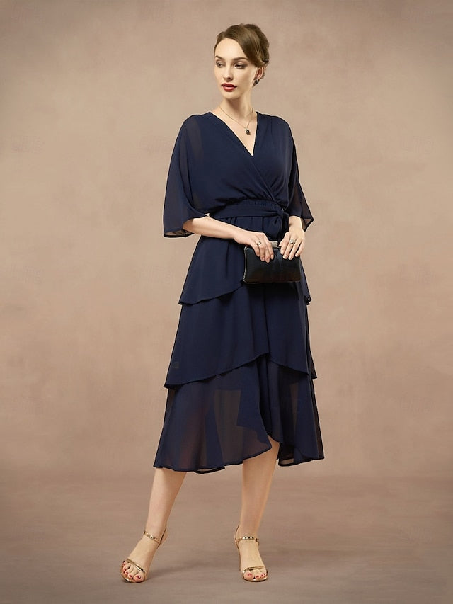 A-Line Mother Length V Bride Floor Elegant the Dress of Neck