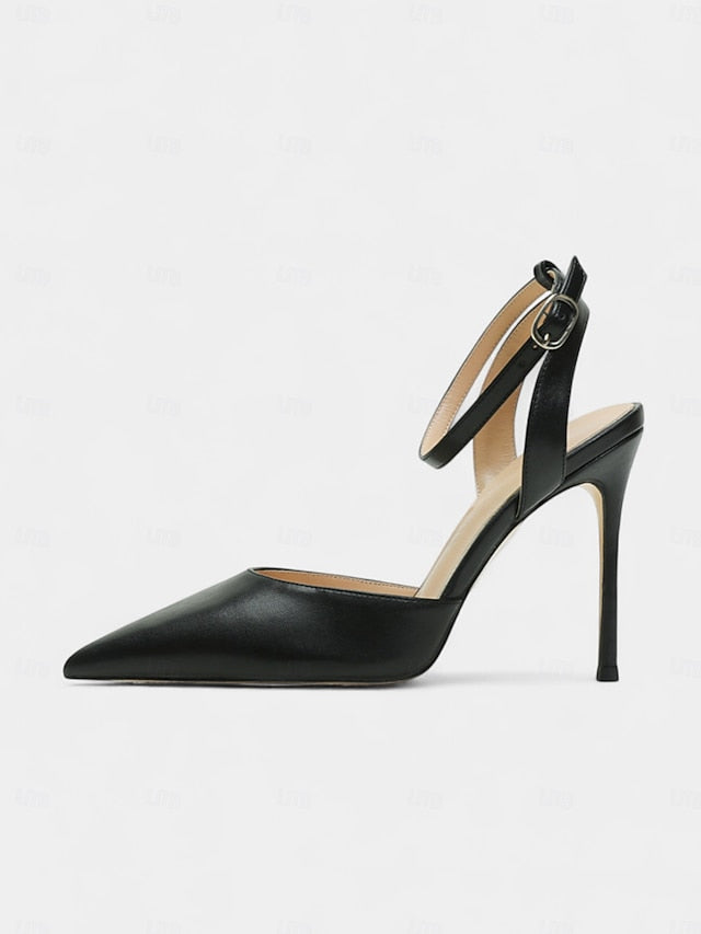 Stiletto Heels - Slingback Patent Nude Leather Women's