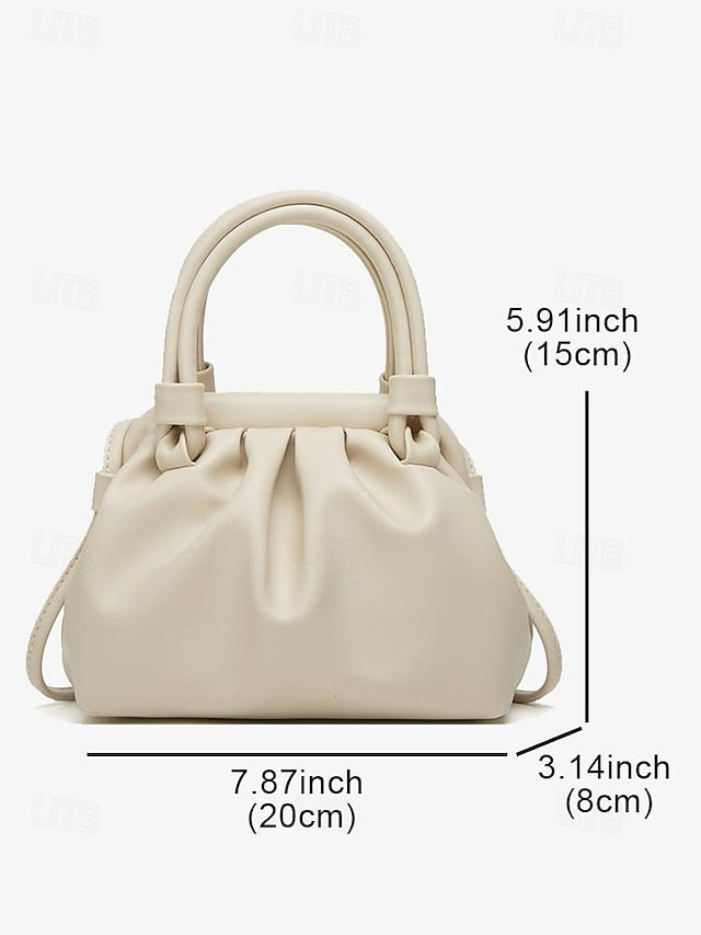Elegant with Closure Handbag Cream Women's – Drawstring
