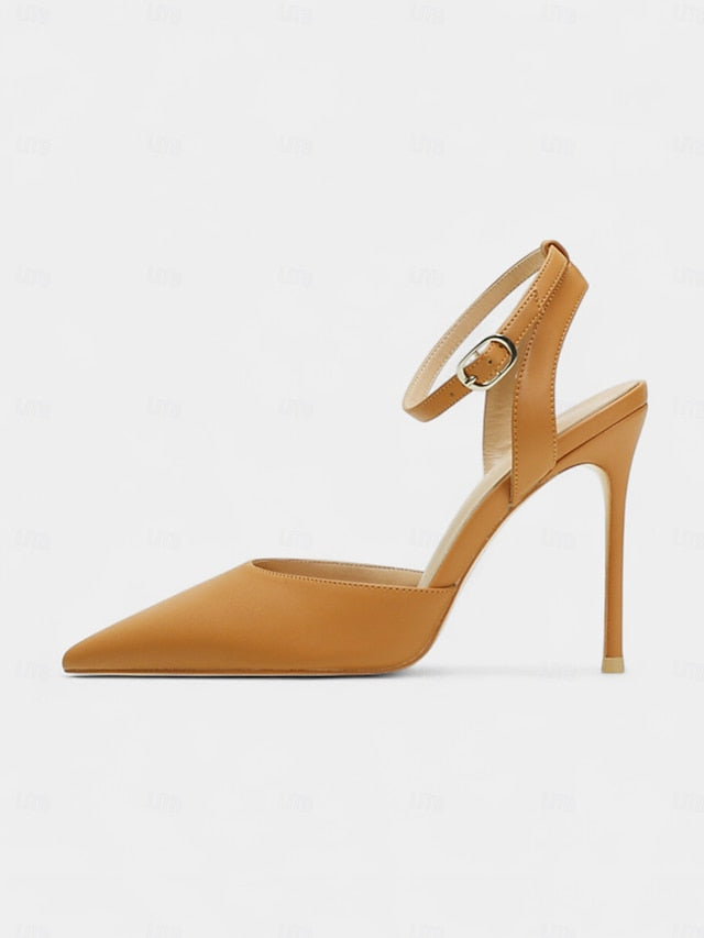 Stiletto Heels - Slingback Patent Nude Leather Women's
