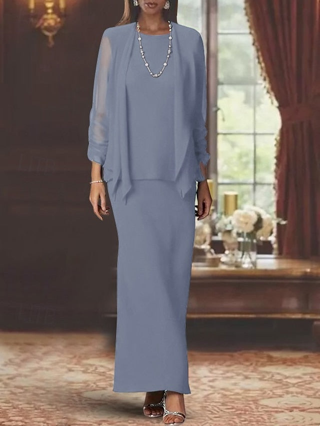 Formal Bride the Sheath of Guest 3 Wedding Mother Piece Dress