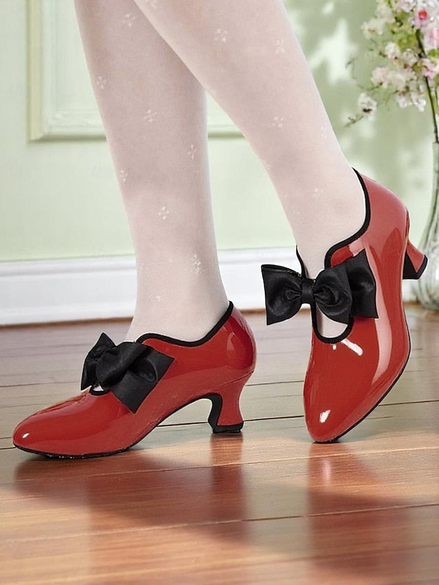 Red Vintage 1920s Women's – Shoes Low Leather Heel Patent