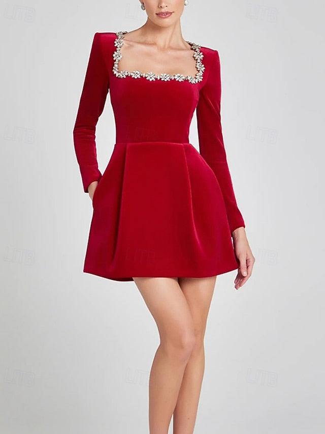 Women's Mini Dress Black Dress Velvet Dress Sheath Dress