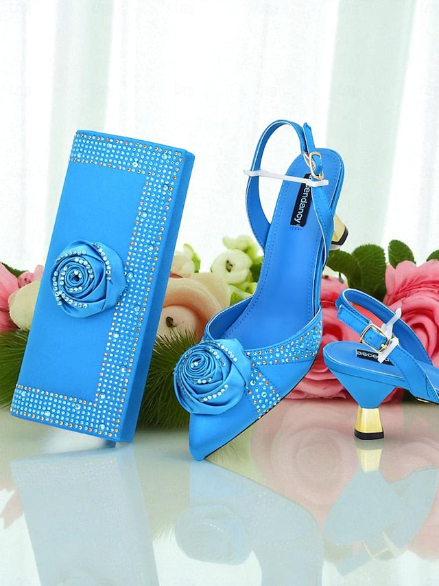 and Clutch - Gold Heels Set Matching Slingback Women's