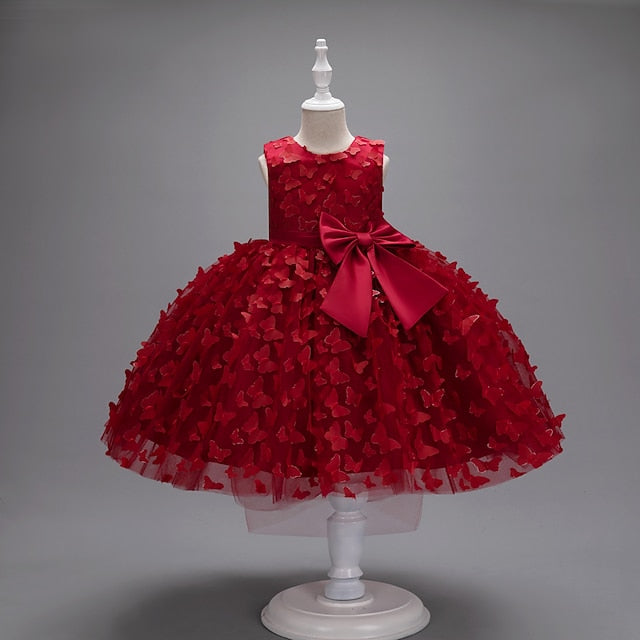 Dress Flower Party Kids Girl Butterfly Girls'