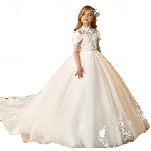 First Kids Communion Girls' Flower Dress Party Girl