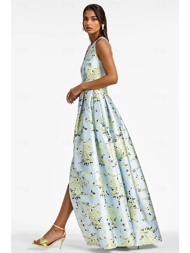 Formal Evening Dress Gown Wedding A-Line High Beach Split