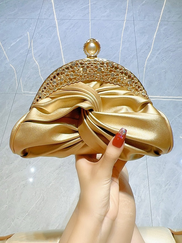 Evening Bag Clutch Faux Leather Rhinestone – Women's