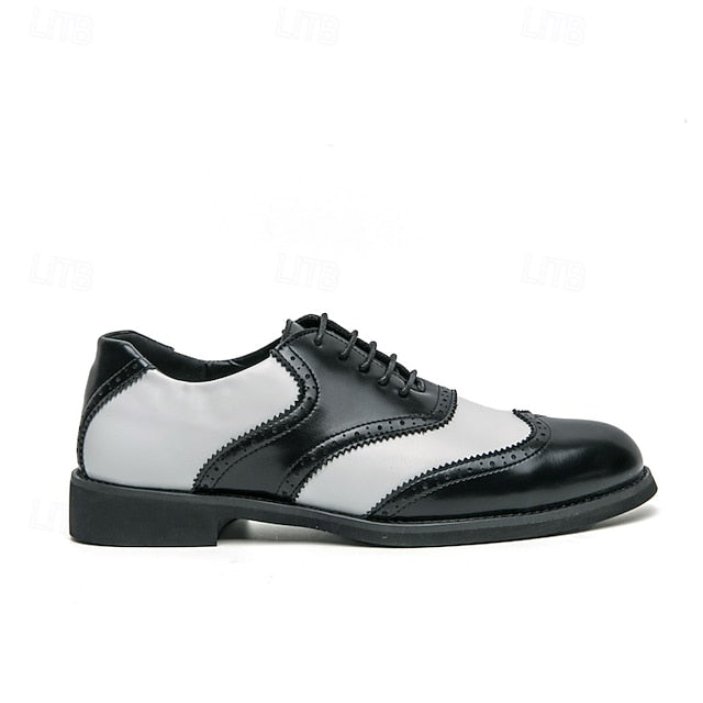 and White in Wingtip Men's Oxford Shoes Brogue Two-Tone