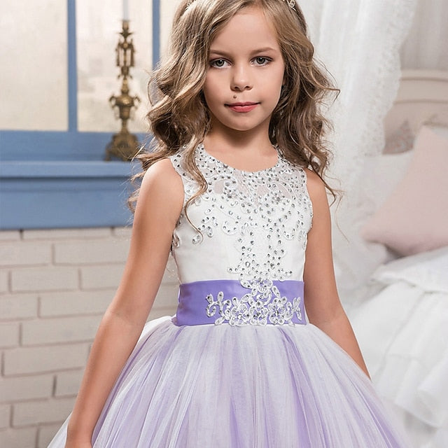Kids Flower Girl Girls' Sleeveless Dress Wedding