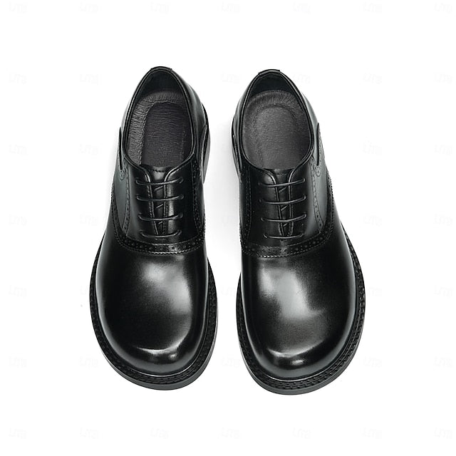 First Oxford Genuine Shoes- Men's Dress Layer Leather