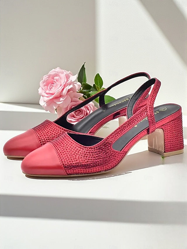 Clutch Set Women's Gold Heel Block Sandals and Matching -