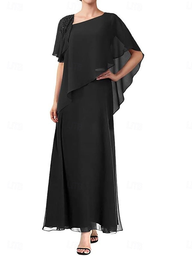 A-Line Mother Simple Neck of Square the Dress Bride Elegant