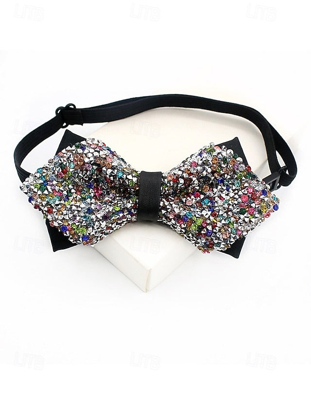 Polyester Sparkling Bow Men's – Sequins Christmas Tie