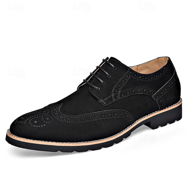 Brogue – Lace-Up Men's Derby Shoes Vintage Dress Brown