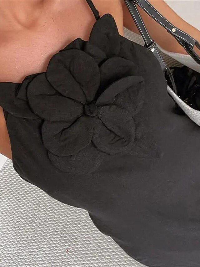 Women's Black Red Apricot Summer Spring Maxi Dress Cotton