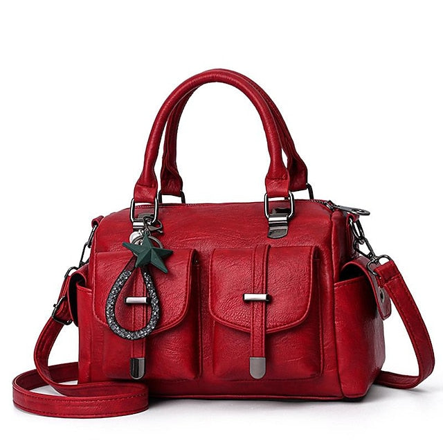 Stylish Large – Women's Blue Leather Handbag Faux