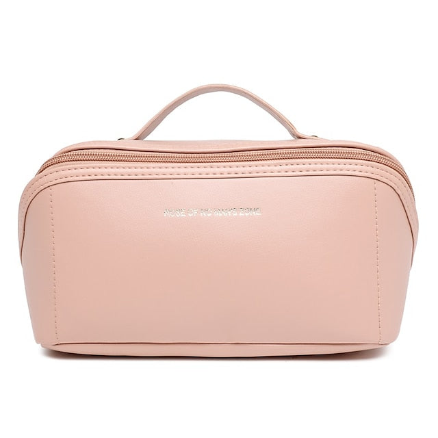 Damen Kosmetik Make-up Handtasche Leder PU Tasche Reise