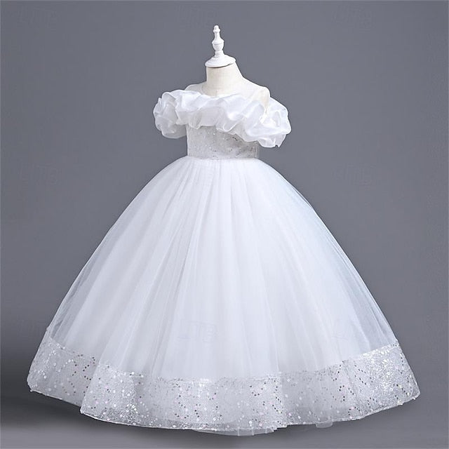 Girls' Girl Party Color 3D Solid Dress Flower
