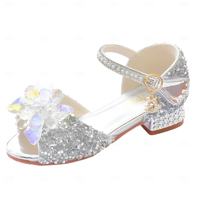 Girls' Rhinestone – Flower Glittery Crystal Shoes