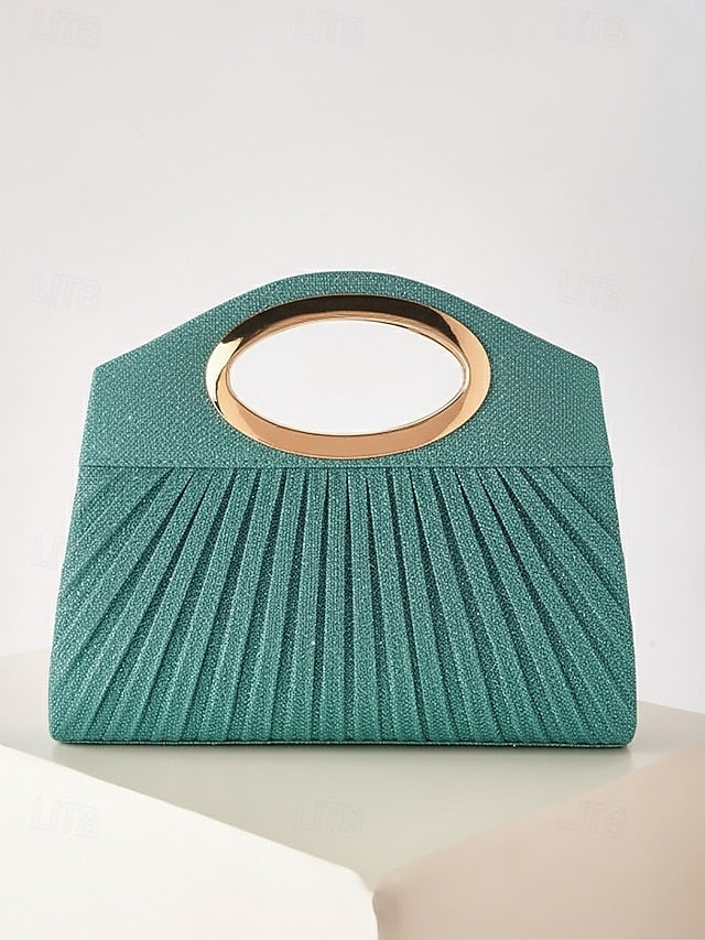 Handle Bag Women's Clutch with Evening Gold Glitter