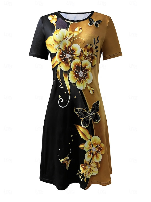 Women's Midi Dress Print Dress Fashion Modern Daily Tea