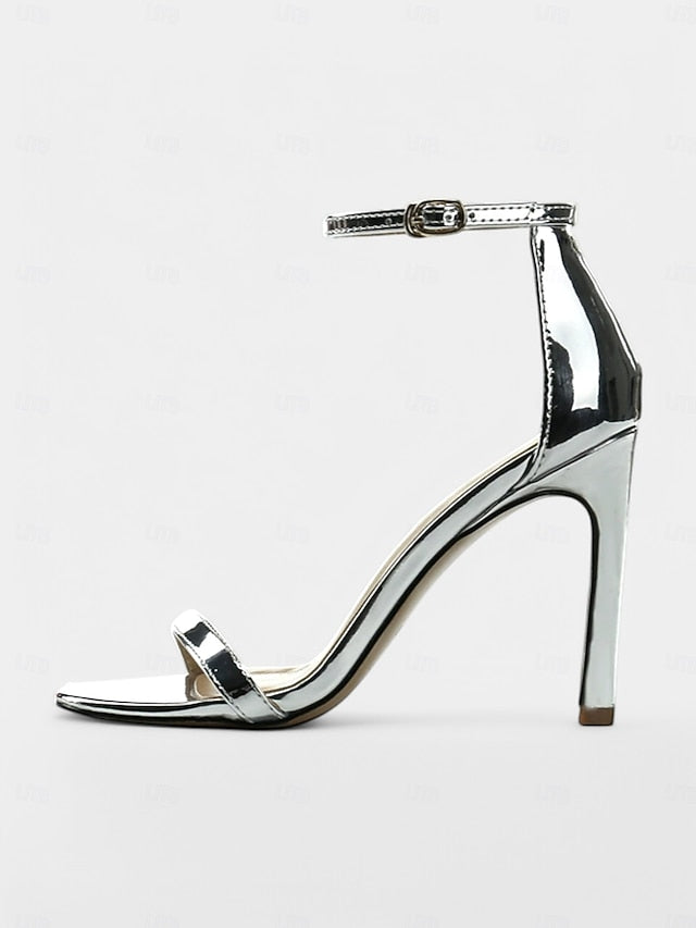 Strap Sandals Open-Toe Ankle Elegant Stiletto for - Women Black