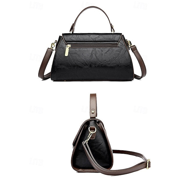 Floral – Faux Vintage Engraved Handbag Leather Women's