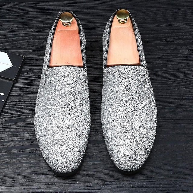 Glitter Loafers Red - Slip On Men's