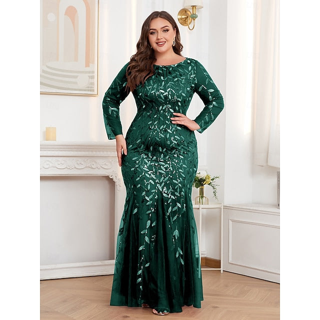 Dress Sparkle Mermaid Formal Trumpet / Floor Evening Gown