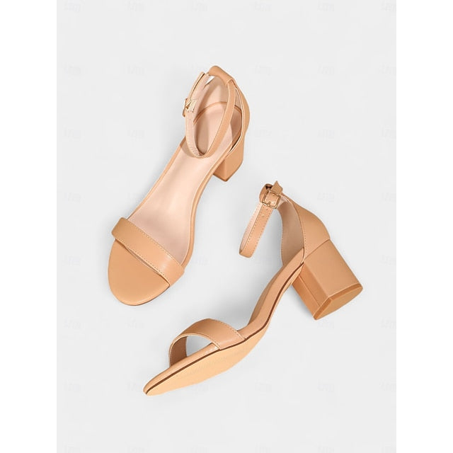 Stylish Ankle Gold Sandals Block with Glitter Heel Women's