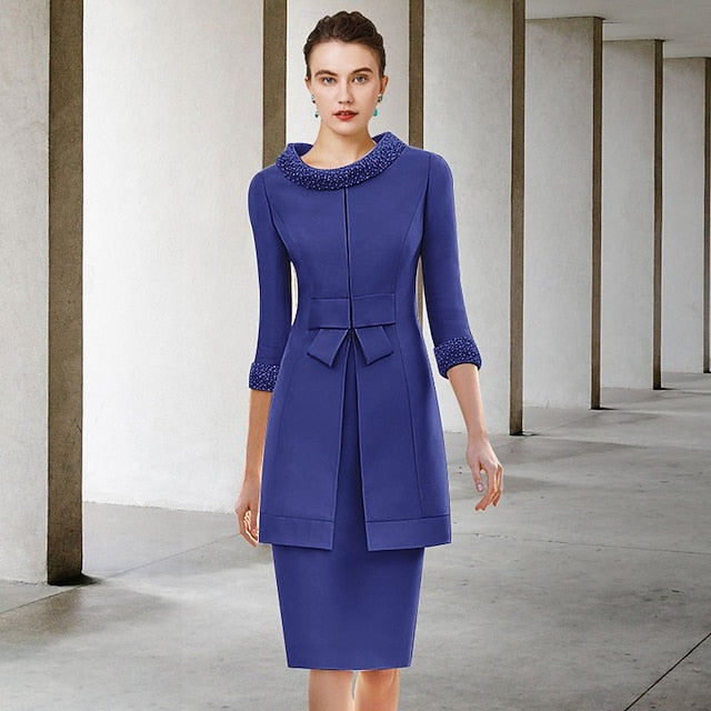 Sheath Guest Two Mother Wedding of the Dress Church Piece Bride