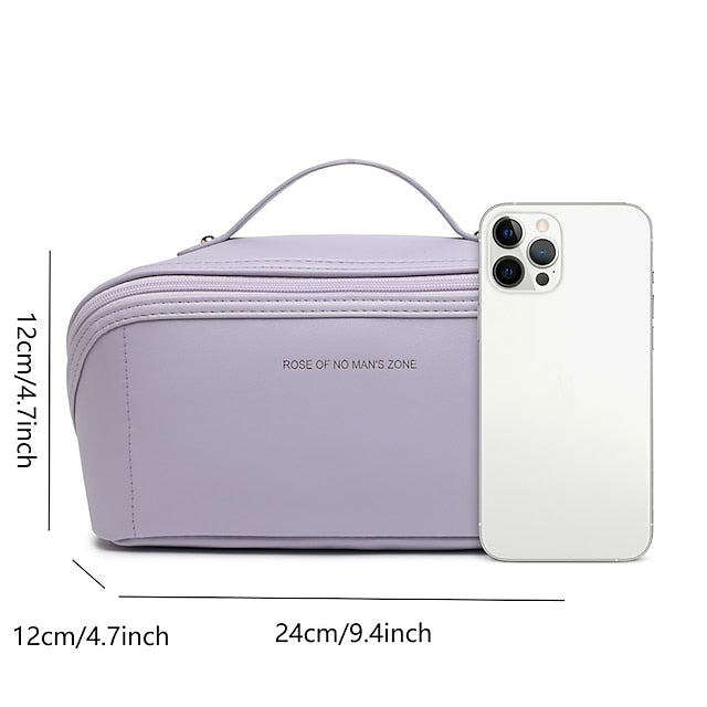 Damen Kosmetik Make-up Handtasche Leder PU Tasche Reise