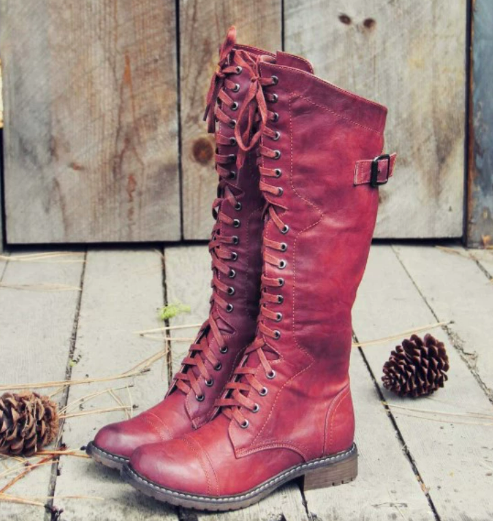 Bottes confortables à talon bloc et fermeture éclair sur le dessus du mocassin AH207