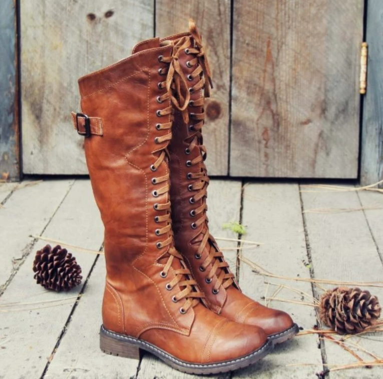 Bottes confortables à talon bloc et fermeture éclair sur le dessus du mocassin AH207