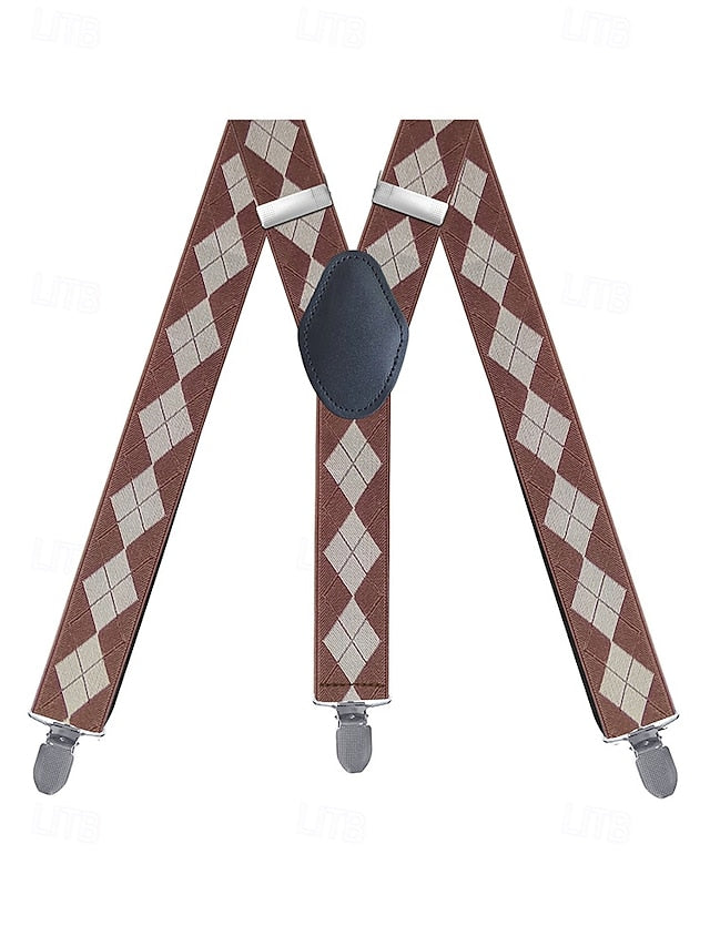 Men's Clip-On Suspenders Pattern – Classic Argyle