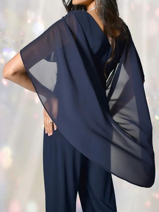 Cape / the Elegant of Bride Mother Pantsuit Jumpsuit Dress