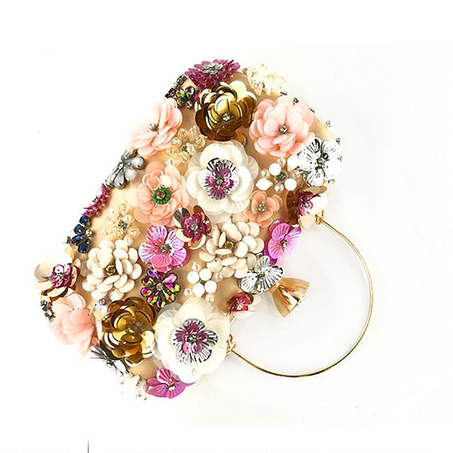 Flower Clutch – Evening Women's Floral Embellished 3D