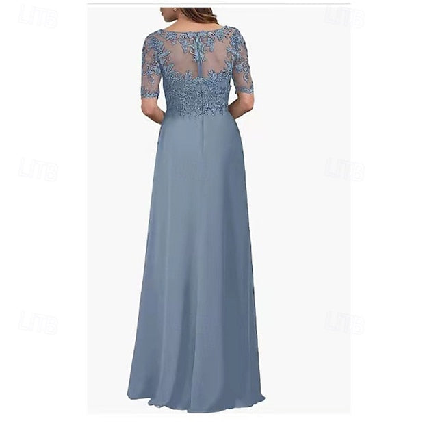 Simple Bride A-Line V Elegant Dress Neck the Mother of