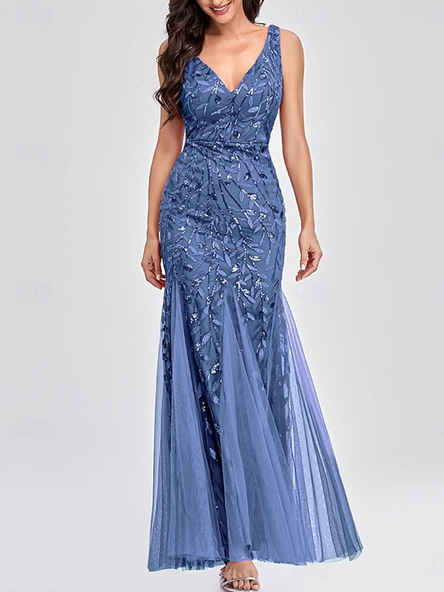 Bride the Floor Dress Neck V Mother Elegant of Party