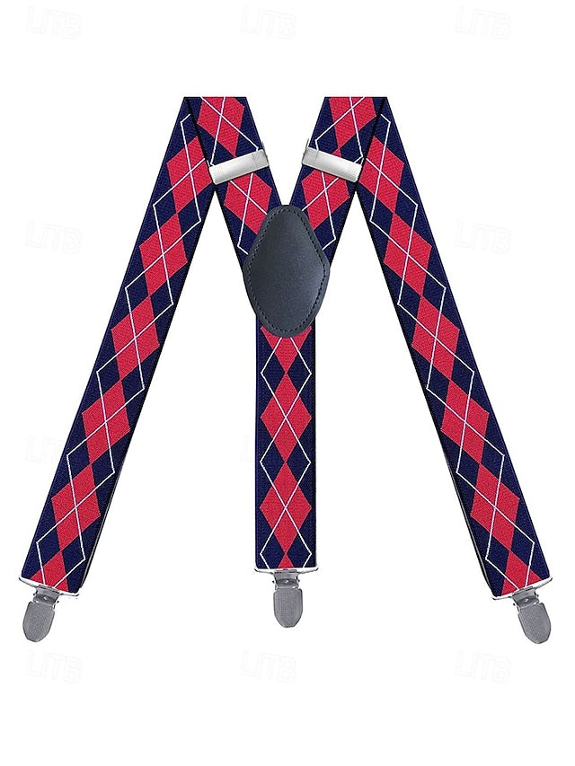 Men's Clip-On Suspenders Pattern – Classic Argyle