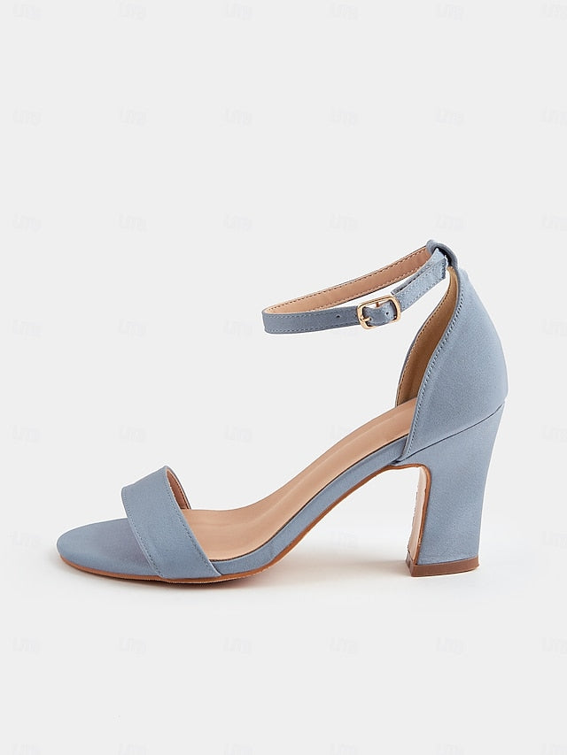 Sandals Strap - Ankle Toe Blue Heel Light High Women's Open