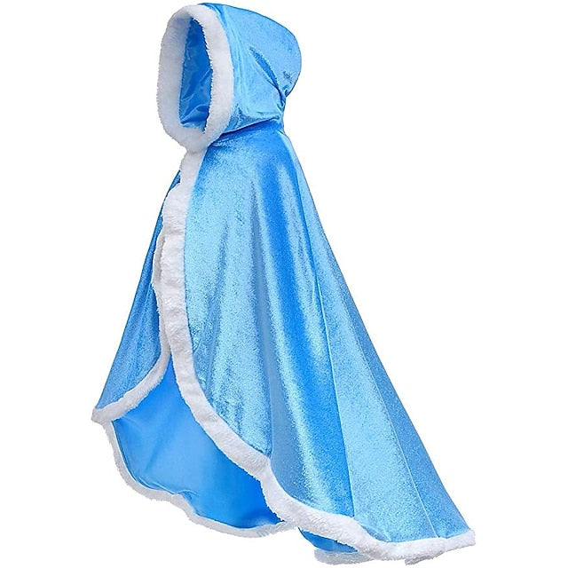 With Tulle Princess Cape Hooded Crown Dress Set Cloak Elsa