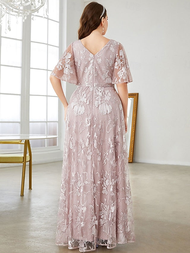 Mother Curve the Bride Dress Neck Elegant of Size V Plus